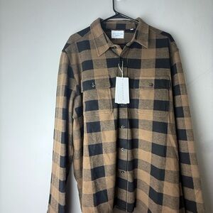 7 Diamonds Tan and Black Checkered Shirt